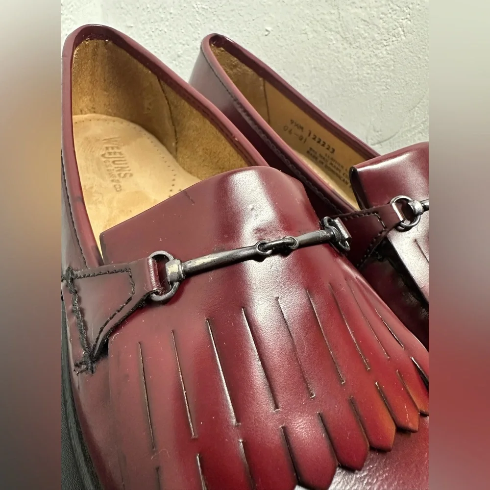 GH Bass & Co Weejuns Fringe Horsebit Loafers Dress Shoes Women’s 9.5 Burgundy - Picture 11 of 12